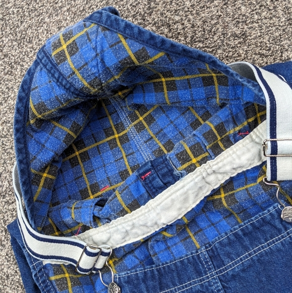 Vintage 1950s Madewell Denim Overalls Flannel Lined Workwear Blue Size 31x34 - Picture 5 of 12